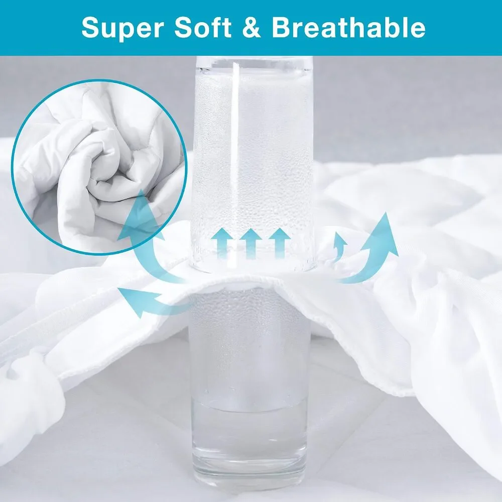 Lunsing Soft 2 Pack Twin Size Waterproof Mattress Protector with 6-16 In deep